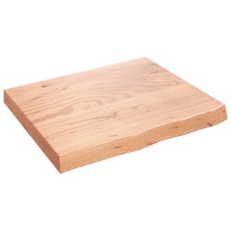 Berkfield Home Table Top Light Brown 60x50x(2-6) cm Treated Solid Wood Oak