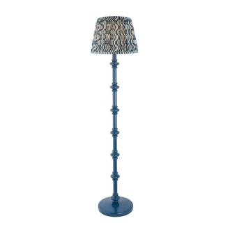 Netlighting Carnaby Blue Floor Lamp Blue Fabric Ripple Shade 35cm B22