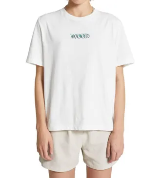 Wood Wood Womens Alma Logo T-Shirt In Off White