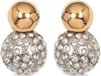 Jennifer Behr Ida crystal-embellished earrings - women - Rhodium Plated Brass/Synthetic Crystal/18kt Gold Plated Brass - One Size - Silver