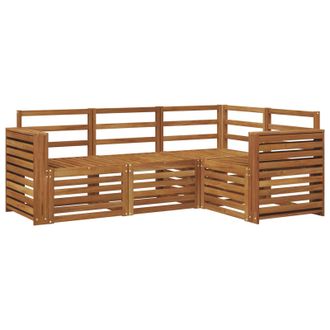 vidaXL Juegos De Sof&aacute;s 4 Pcs Natural Madera De Acacia S&oacute;lida Vidaxl