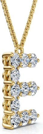 Pompeii3 1Ct Diamond Initial E Pendant 14k Gold 18 Necklace Lab Grown 5/8 Tall