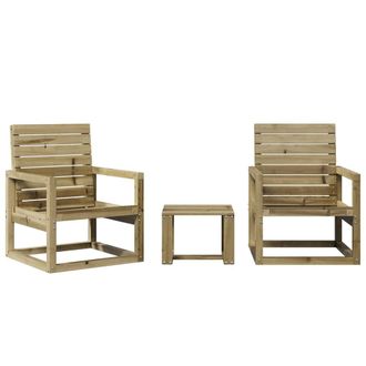 vidaXL Juego De Muebles De Jard&iacute;n 3 Pzas Madera De Pino Impregnada Vidaxl