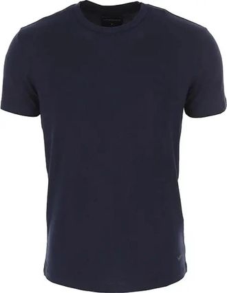 Emporio Armani Viscose T-shirt met ronde hals - Heren - T-shirts - Blauw - XL - Tops