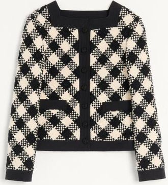 Valentino Giacca In Damier Tweed Donna BURRO/NERO 36