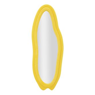 Dmora Dmora - Espejito Brione, Espejo, Objeto De Decoraci&oacute;n De Pared, Decoraci&oacute;n De Espejo, 40x4 H160 Cm, Amarillo