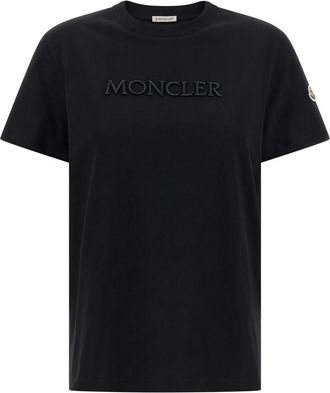 Moncler Black Logo Embroidery T-shirt