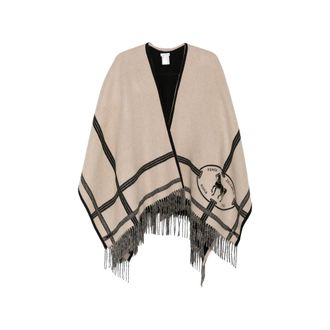 Fendi Fringe-trimmed Striped Poncho