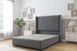 Sloomy Stratford Coniston Divan Base No Drawers 54 Headboard & 12 Footboard in Dark Grey | Size: Small Single