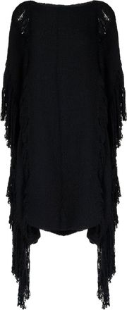 VOZ Lace Fringe Manta knitted top - women - Pima Cotton - One Size - Black