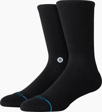 Stance Mens Stance Icon Crew Socks - Black - Size: 9.5/13/12.5/12/11.5/11/9/16/15.5/15/14.5/14/13.5/10.5/10