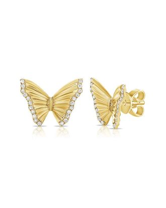 Sabrina Designs 14K 0.12 Ct. Tw. Diamond Butterfly Earrings