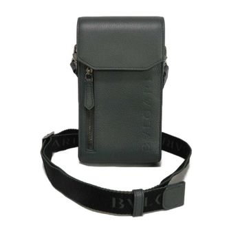 Bulgari Dark Khaki Leather Pochette Shoulder Bag (Pre-Owned)