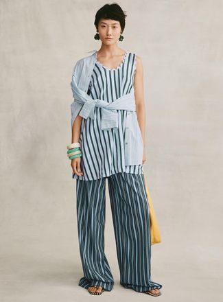 Icone Womens Lightweight piqu&eacute; knit wide-leg pant