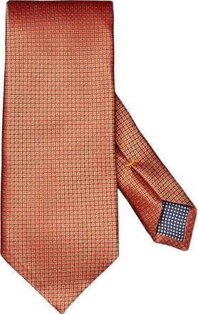 Eton Micro Geo Silk Jacquard Tie in Medium Orange at Nordstrom