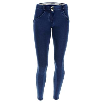 Freddy Leggings FREDDY Leggings WRUP4RC002ORG, Damen, Gr. L, EURO, blau (schwarz jeans, schwarz seams), Obermaterial: 84% Baumwolle CO. 16% Elasthan EL., Hos