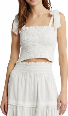 LoveShackFancy Jama Top In White