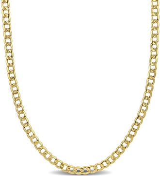 Amour 4mm Curb Link Chain Necklace In 14K Yellow Gold, 18 In
