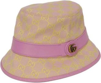 Gucci Pre-owned Accessories, female, Pink, Size: ONE SIZE Pre-owned Canvas Hat