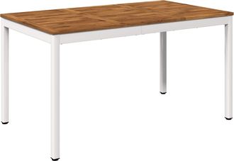 vidaXL Mesa De Cena De Jard&iacute;n Natural Y Blanco 141 X 80,5 X 75 Cm Vidaxl