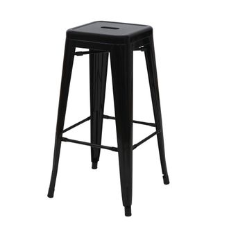 Hhg [nunca Usado] Taburete De Bar Hhg-844, Taburete De Bar Taburete De Mostrador, Metal Dise&ntilde;o Industrial Apilable, Negro