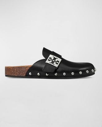 Tory Burch Mellow Leather Buckle Slide Mules