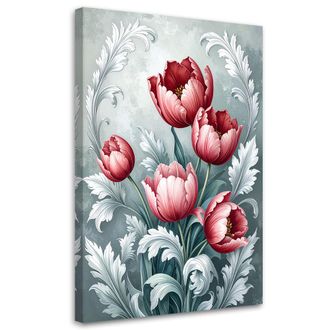 Feeby Impresi&oacute;n De Imagen Tulipanes Rojos Sobre Fondo Gris 70x100