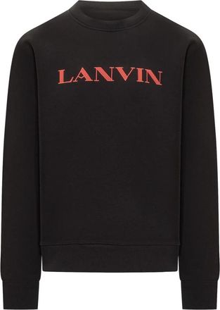 Lanvin Geborduurde katoenen sweatshirt - Heren - Sweatshirts - Zwart - L - Katoen - Hoodies & sweatvesten