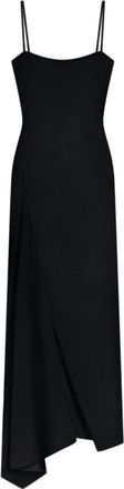 Givenchy Sliced Long Slashed Jurk in Crepe Cady - Dames - Casual kleedjes - Zwart - S - Kleedjes