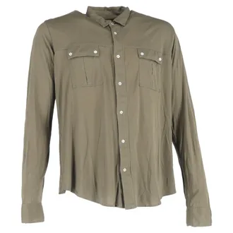 Balmain Balmain overhemd met lange mouwen en knoopsluiting in olijfgroen katoen