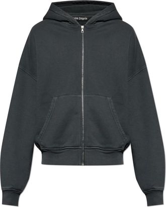 Palm Angels Zip-throughs, male, Black, Size: XL Hooded Sweatshirt