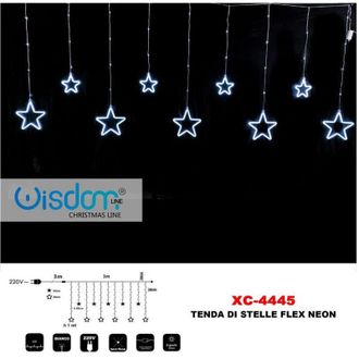 Trade Shop Trade Shop - Tenda Luminosa Natalizia Con Stelle Neon Luce Bianca Fissa 8 Giochi Luce Xc-4445