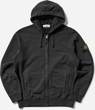 Stone Island Men s Garment Dyed Zip Hoodie Black