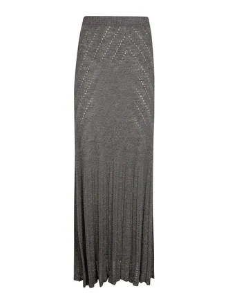 Twinset Chevron punched knit skirt