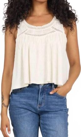 Dear John Denim Sleeveless Lace Detail Top In White