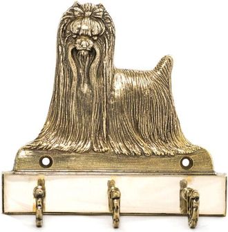 OEM Yorkshire Terrier, York, York, Yorkie: Colgador De Llaves Con Perro, Soporte De Lat&oacute;n Para Accesorios De Perros, Elegante Decoraci&oacute;n De Pasillo De Art