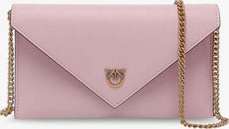 Pinko Pochette in pelle con logo Love Birds in metallo - PINKO - gender_Woman