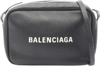 Balenciaga Pre-owned Cross Body Bags, female, Black, Size: ONE SIZE Pre-owned Everyday Camera Bag Leather Shoulder Bag