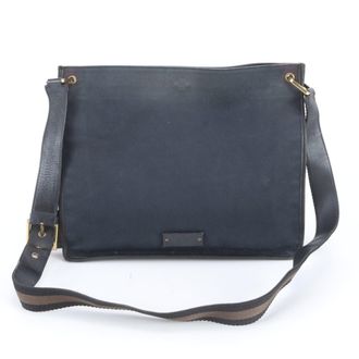 Gucci Black Navy Red Color White Leather Shoulder Bag (Pre-Owned)