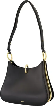 Paco Rabanne Womens Calfskin Leather Shoulder Bag Black