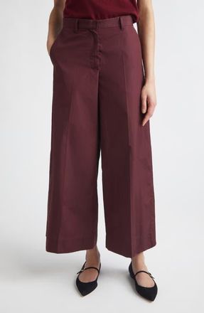 Max Mara Epoca Crop Wide Leg Pants in Dark Red at Nordstrom, Size 12