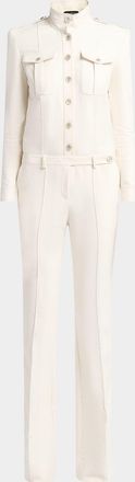Tom Ford Long-Sleeve Bootcut-Leg Safari Jumpsuit