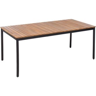 Beliani Tavolo da pranzo da giardino in legno di acacia rustico 180 x 90 cm Vallese