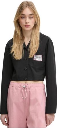 Moschino Appliqu&eacute; Shirt - Dames - Overhemden - Zwart - S - Katoen - Overhemden