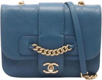Chanel Pre-owned Vintage Cross Body Bag - Dames - Vintage Schoudertas - Blauw - ONE Size - Leer - Vintage