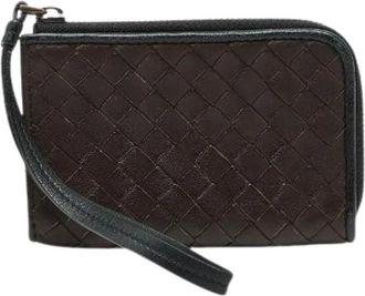 Bottega Veneta Pre-owned Clutches, female, Brown, Size: ONE SIZE Pre-owned Intrecciato Leather Coin Case