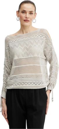 Guess Nellie Sweater - Dames - Ronde hals truien - Beige - S - Polyester - Truien & Vesten