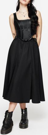 Disturbia Nightingale Buckled Midi Skirt in Black at Nordstrom, Size 20