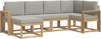vidaXL Conjunto De Sof&aacute;s De Exterior 6 Uds. Blanco Y Gris Claro Vidaxl
