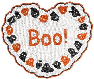 Tiramisu Boo Heart Beaded Halloween Placemat